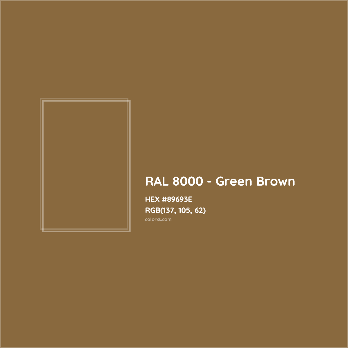 HEX #89693E RAL 8000 - Green Brown CMS RAL Classic - Color Code