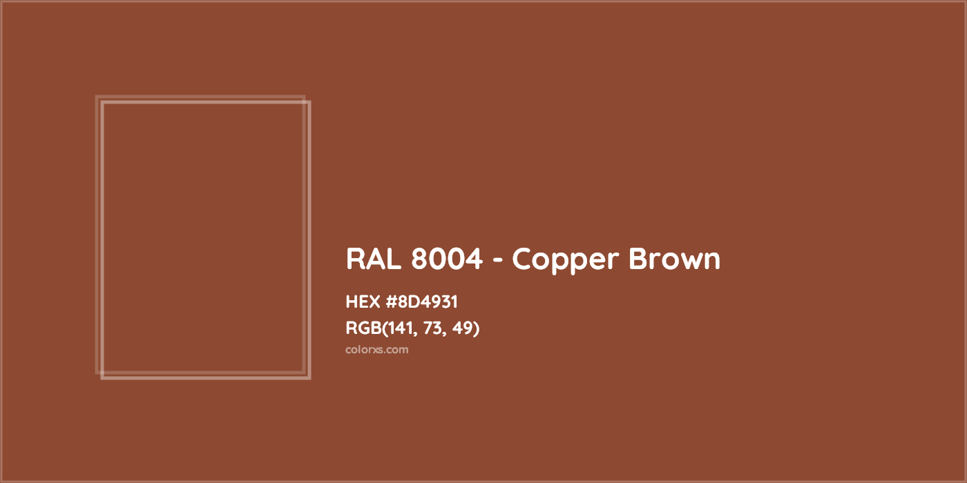 HEX #8D4931 RAL 8004 - Copper Brown CMS RAL Classic - Color Code