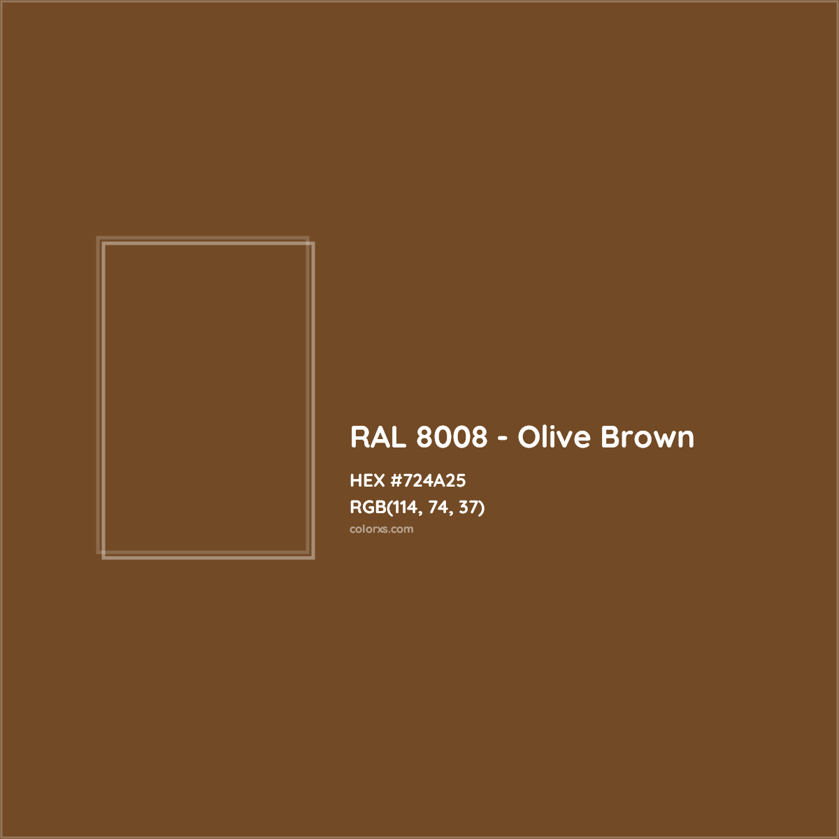 HEX #724A25 RAL 8008 - Olive Brown CMS RAL Classic - Color Code