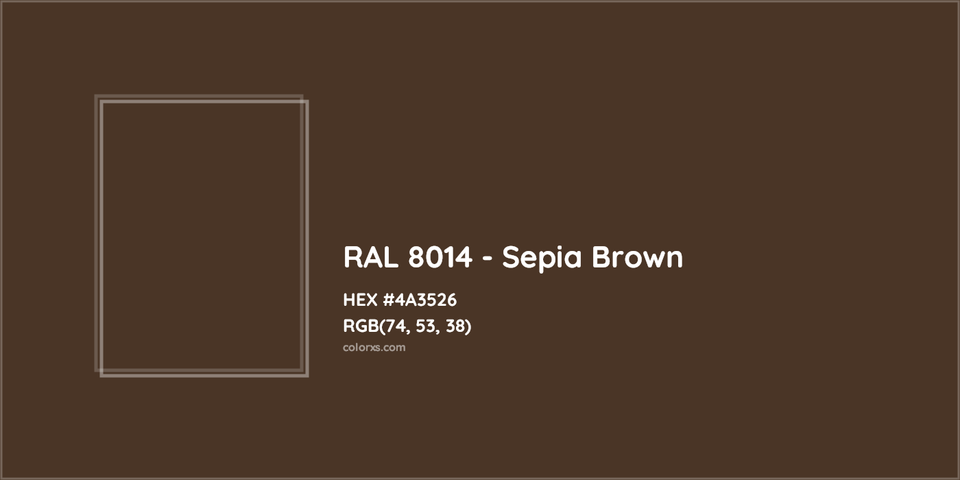HEX #4A3526 RAL 8014 - Sepia Brown CMS RAL Classic - Color Code