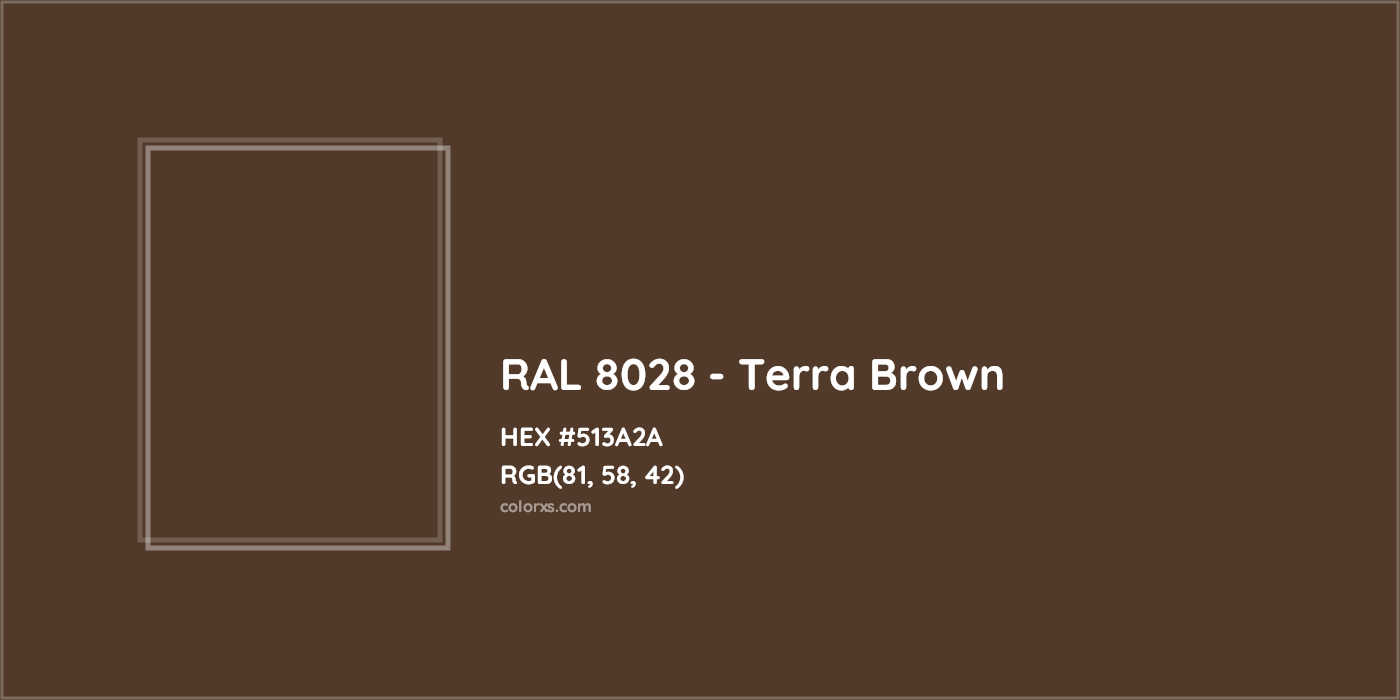 HEX #513A2A RAL 8028 - Terra Brown CMS RAL Classic - Color Code