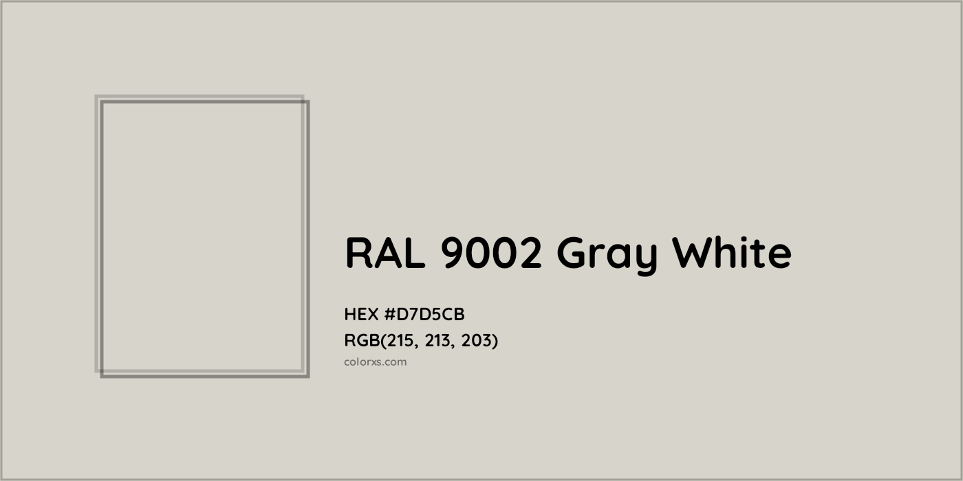 HEX #D7D5CB RAL 9002 Gray White CMS RAL Classic - Color Code