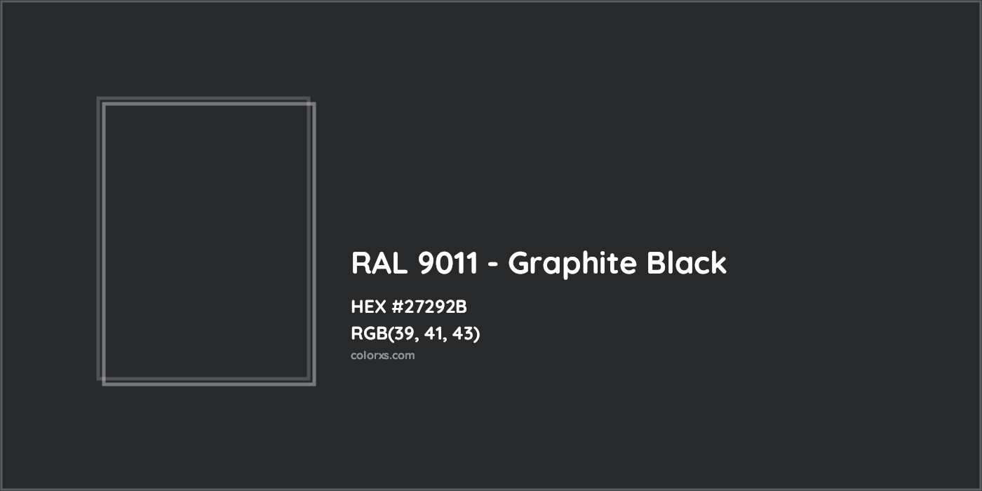 HEX #27292B RAL 9011 - Graphite Black CMS RAL Classic - Color Code