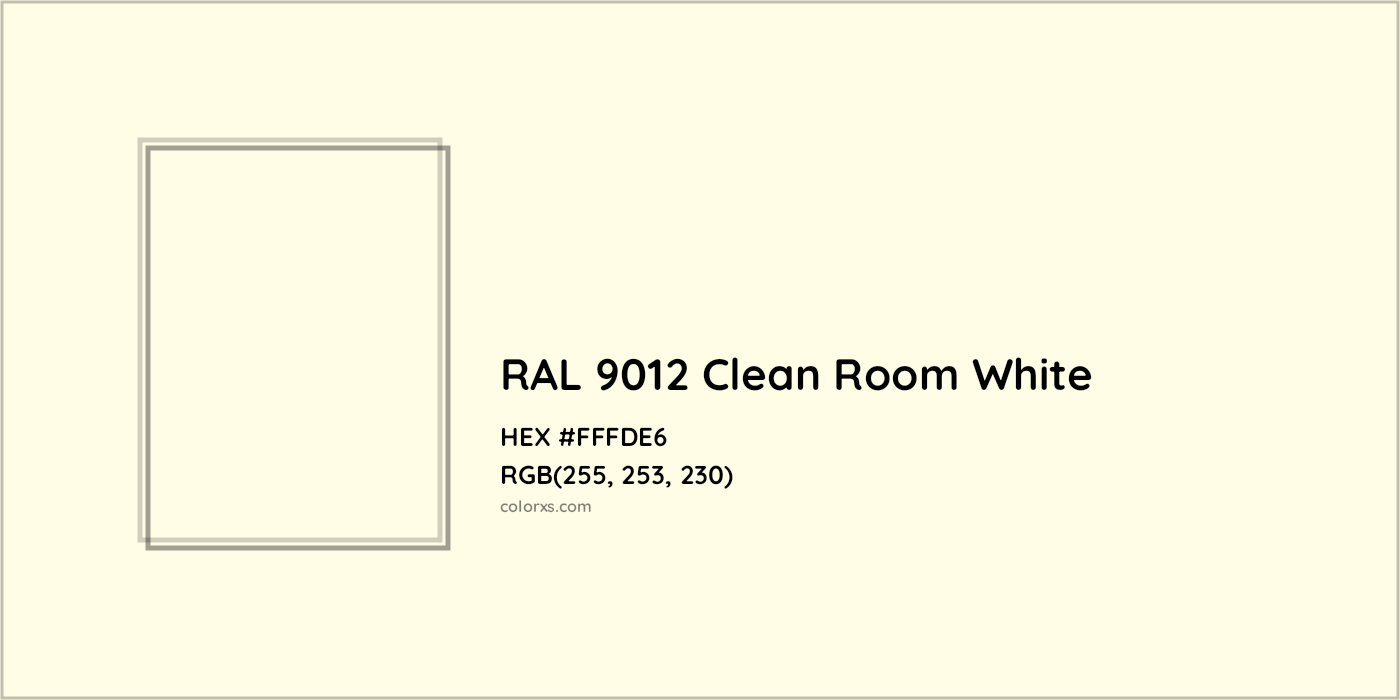 HEX #FFFDE6 RAL 9012 Clean Room White CMS RAL Classic - Color Code