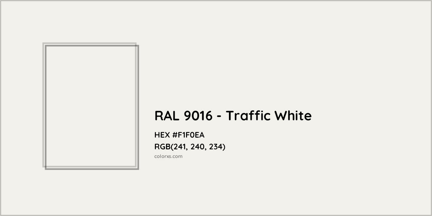 HEX #F1F0EA RAL 9016 - Traffic White CMS RAL Classic - Color Code