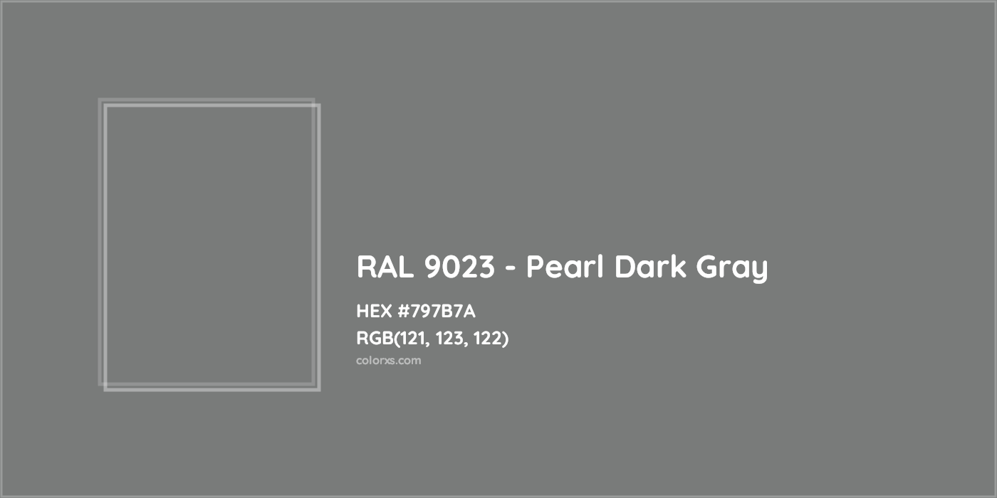 HEX #797B7A RAL 9023 - Pearl Dark Gray CMS RAL Classic - Color Code