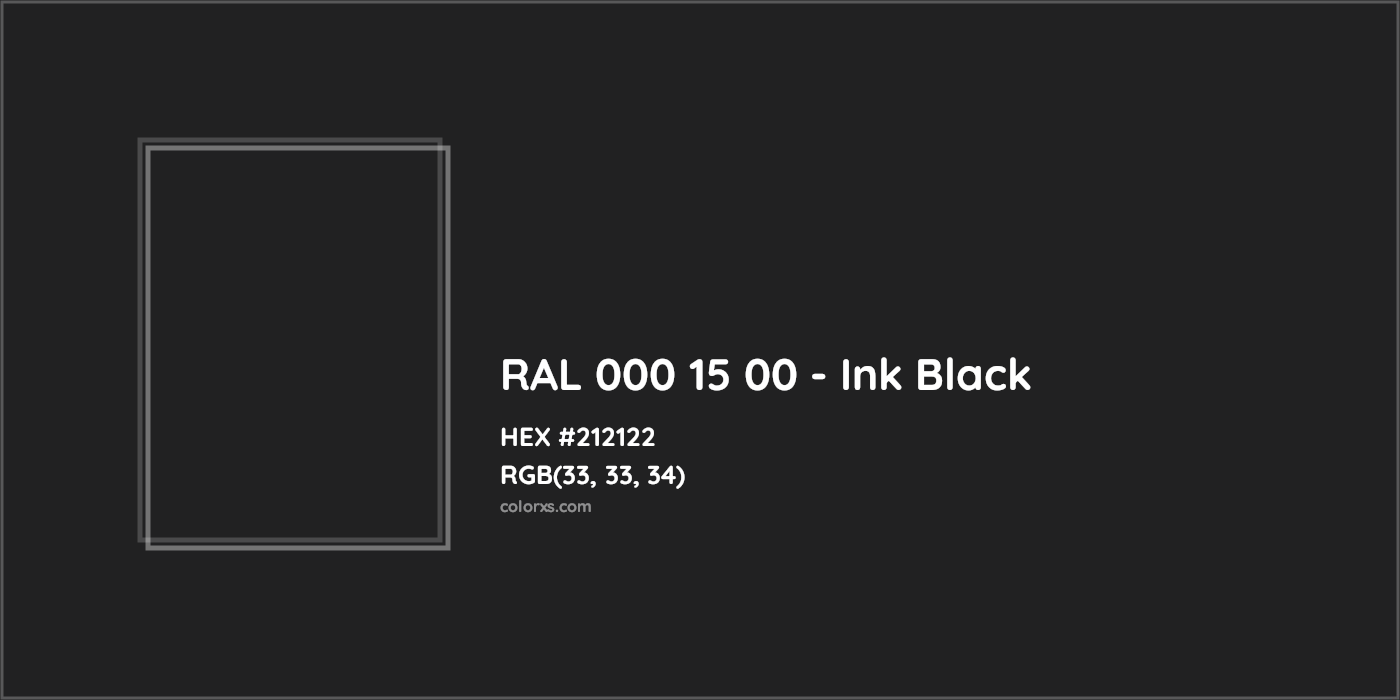 HEX #212122 RAL 000 15 00 - Ink Black CMS RAL Design - Color Code