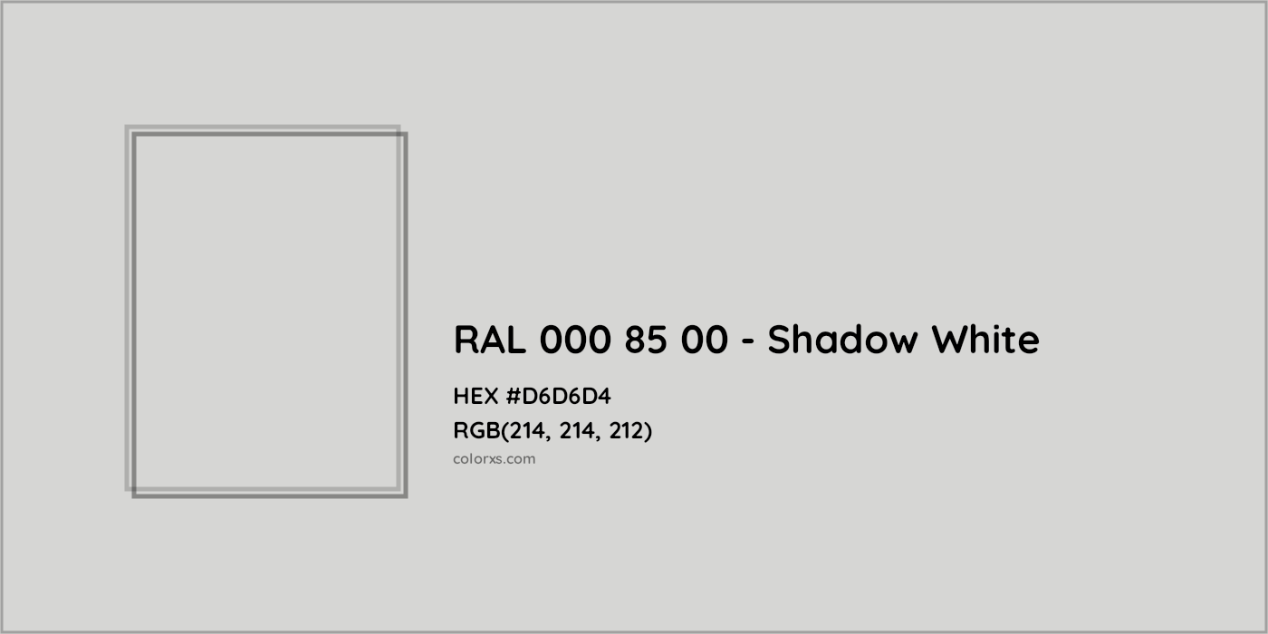 HEX #D6D6D4 RAL 000 85 00 - Shadow White CMS RAL Design - Color Code
