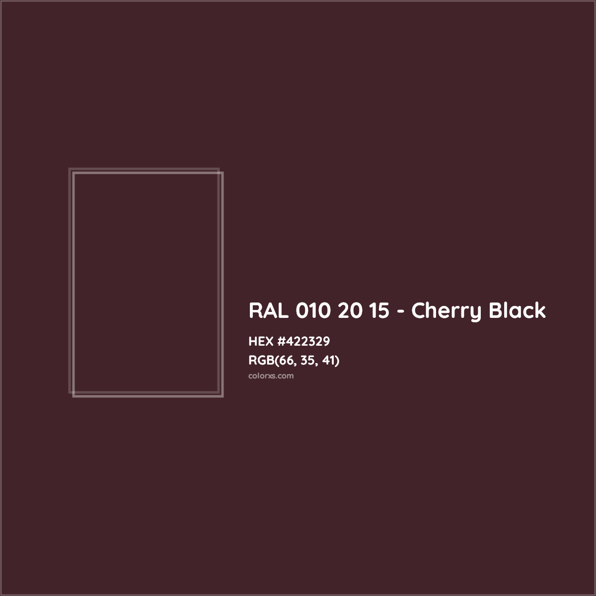 HEX #422329 RAL 010 20 15 - Cherry Black CMS RAL Design - Color Code