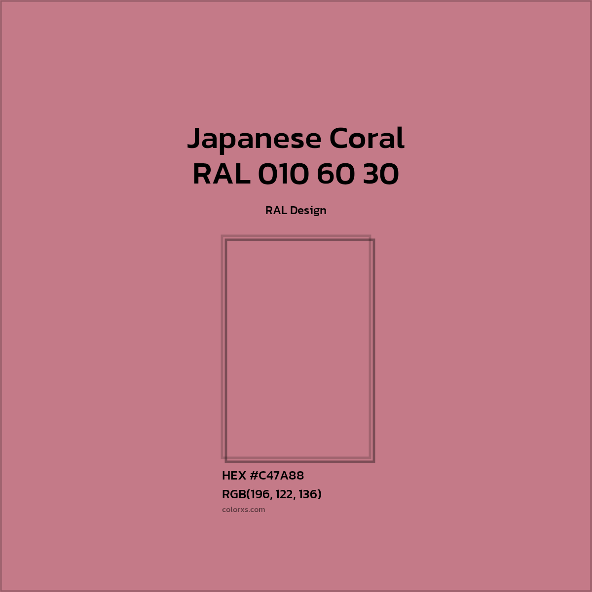 HEX #C47A88 RAL 010 60 30 - Japanese Coral CMS RAL Design - Color Code