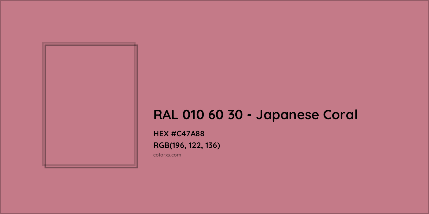 HEX #C47A88 RAL 010 60 30 - Japanese Coral CMS RAL Design - Color Code