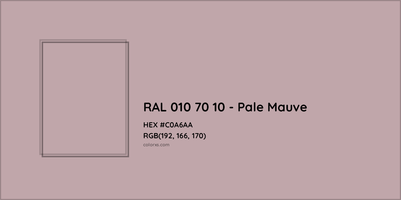 HEX #C0A6AA RAL 010 70 10 - Pale Mauve CMS RAL Design - Color Code