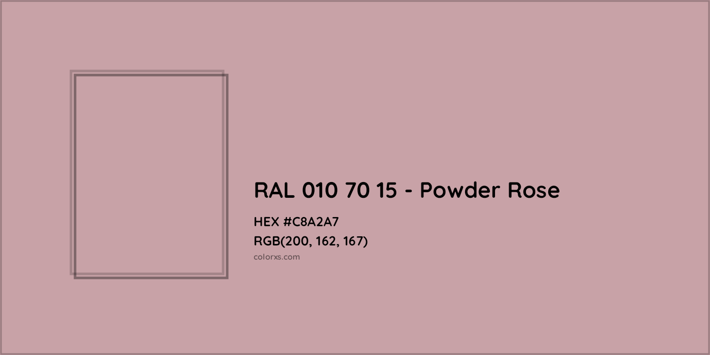 HEX #C8A2A7 RAL 010 70 15 - Powder Rose CMS RAL Design - Color Code