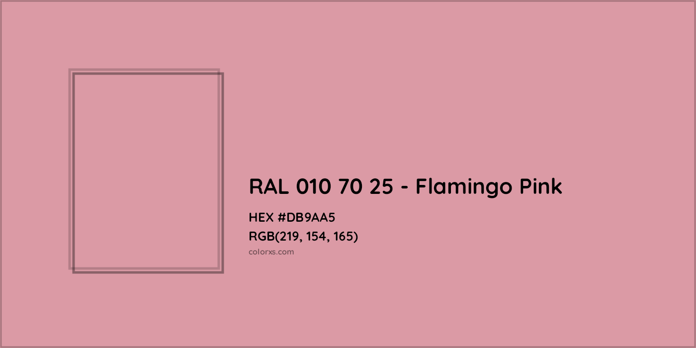 HEX #DB9AA5 RAL 010 70 25 - Flamingo Pink CMS RAL Design - Color Code