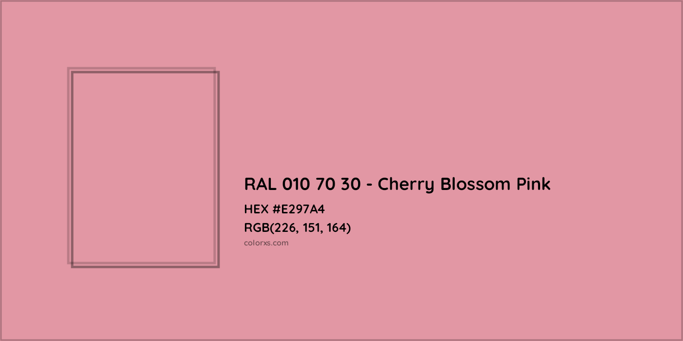 HEX #E297A4 RAL 010 70 30 - Cherry Blossom Pink CMS RAL Design - Color Code