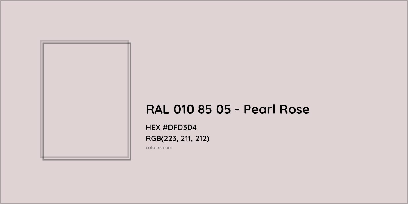 HEX #DFD3D4 RAL 010 85 05 - Pearl Rose CMS RAL Design - Color Code