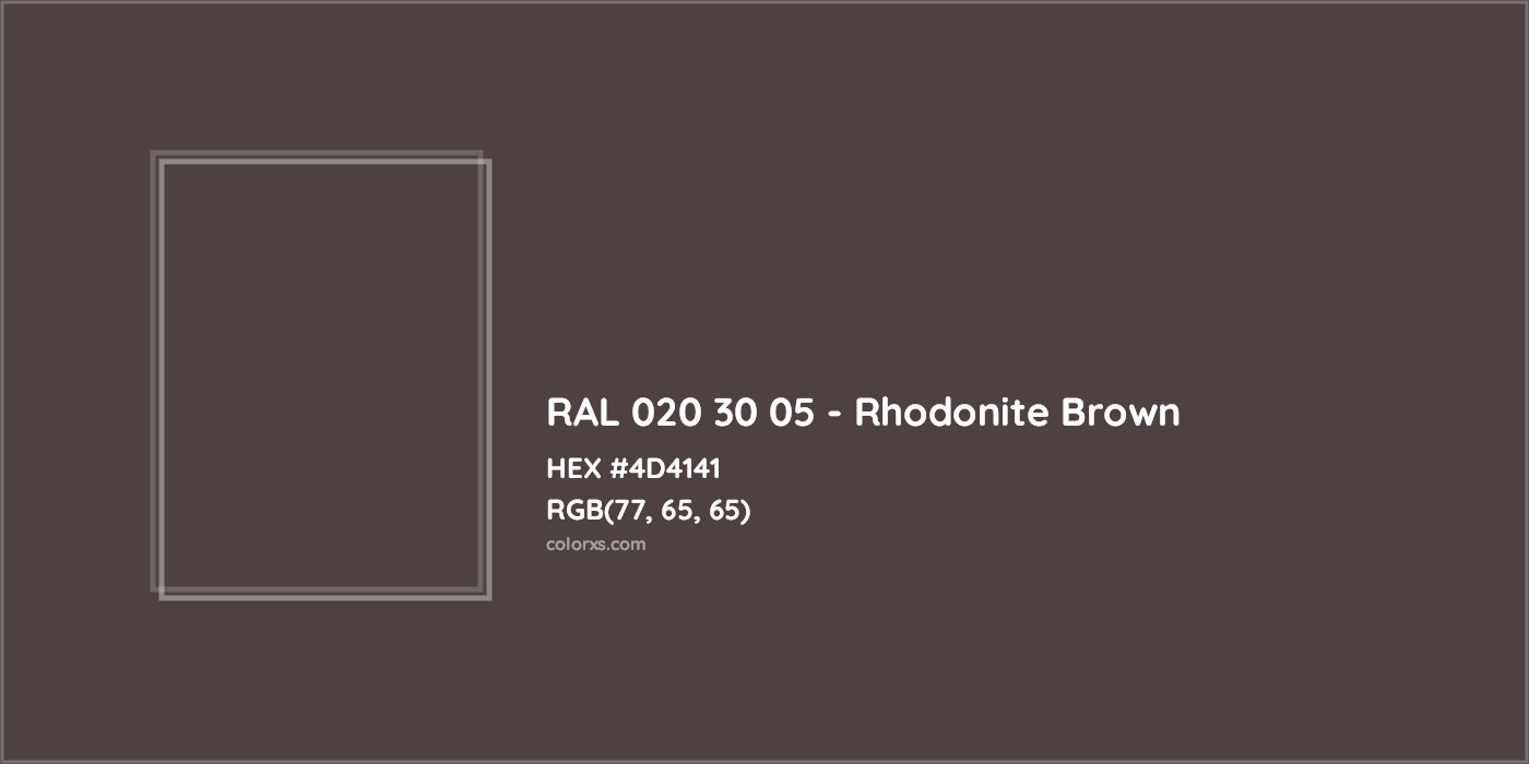 HEX #4D4141 RAL 020 30 05 - Rhodonite Brown CMS RAL Design - Color Code