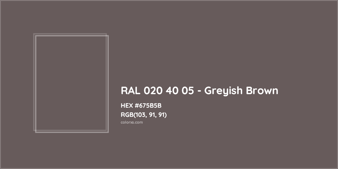 HEX #675B5B RAL 020 40 05 - Greyish Brown CMS RAL Design - Color Code