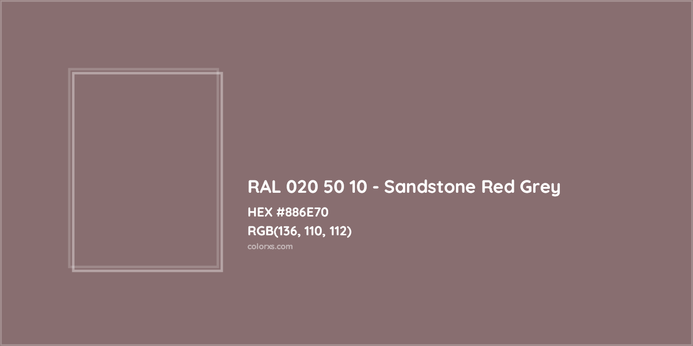 HEX #886E70 RAL 020 50 10 - Sandstone Red Grey CMS RAL Design - Color Code
