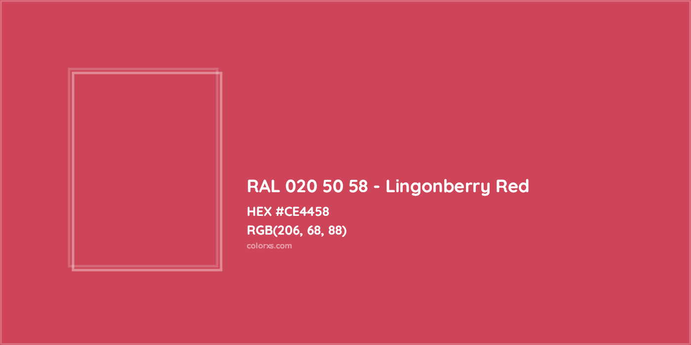 HEX #CE4458 RAL 020 50 58 - Lingonberry Red CMS RAL Design - Color Code