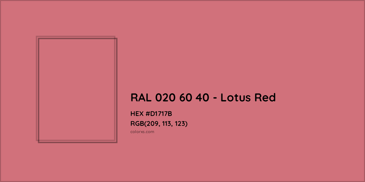 HEX #D1717B RAL 020 60 40 - Lotus Red CMS RAL Design - Color Code
