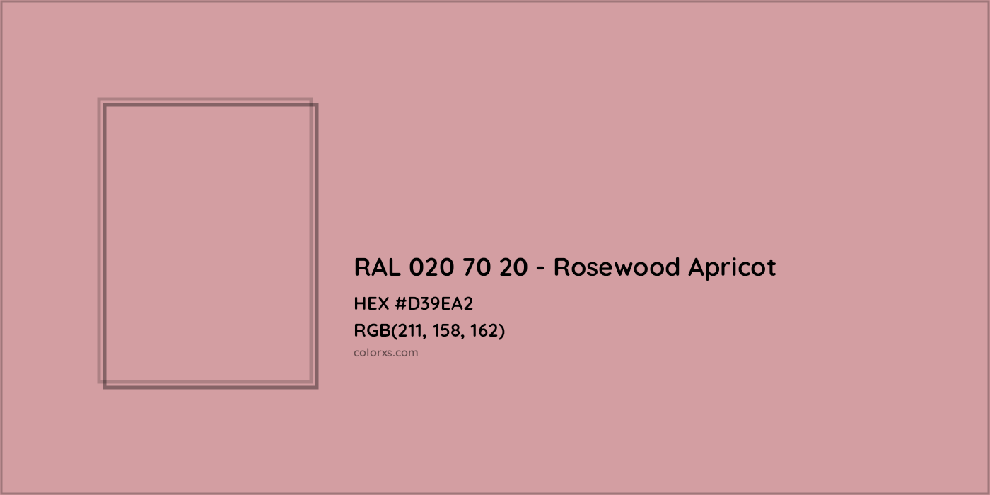 HEX #D39EA2 RAL 020 70 20 - Rosewood Apricot CMS RAL Design - Color Code