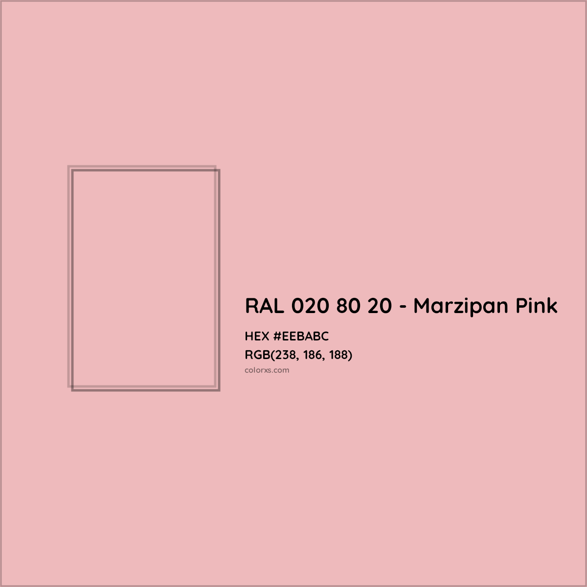 HEX #EEBABC RAL 020 80 20 - Marzipan Pink CMS RAL Design - Color Code