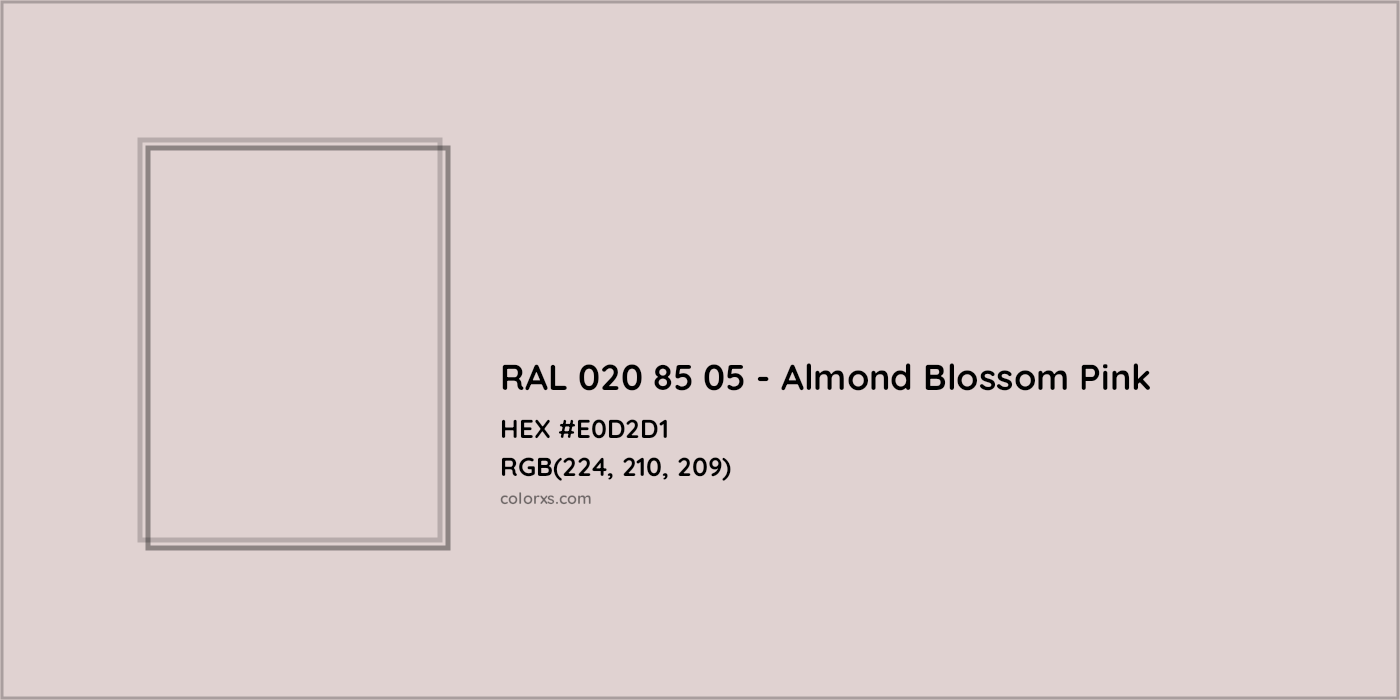 HEX #E0D2D1 RAL 020 85 05 - Almond Blossom Pink CMS RAL Design - Color Code