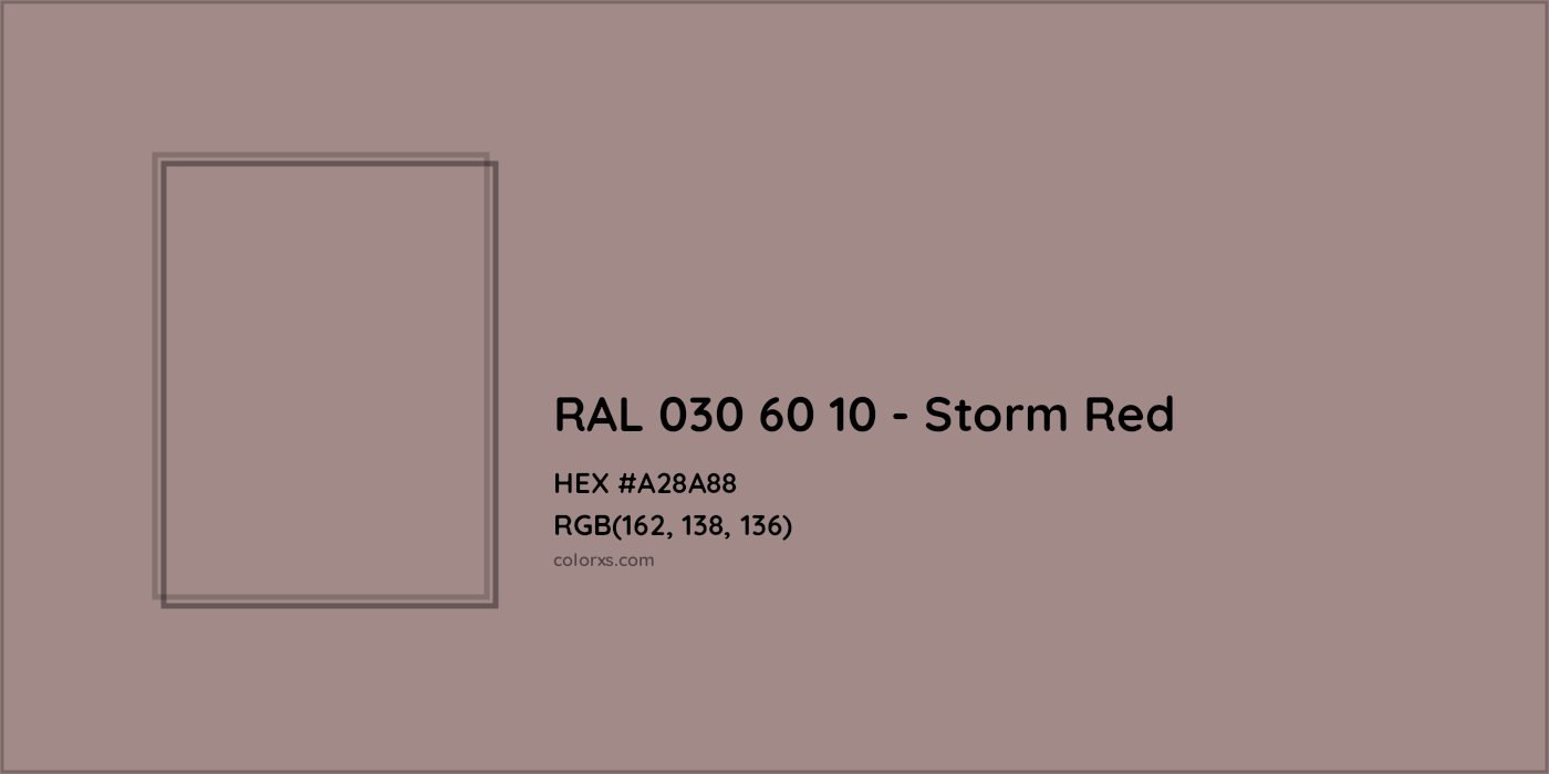 HEX #A28A88 RAL 030 60 10 - Storm Red CMS RAL Design - Color Code