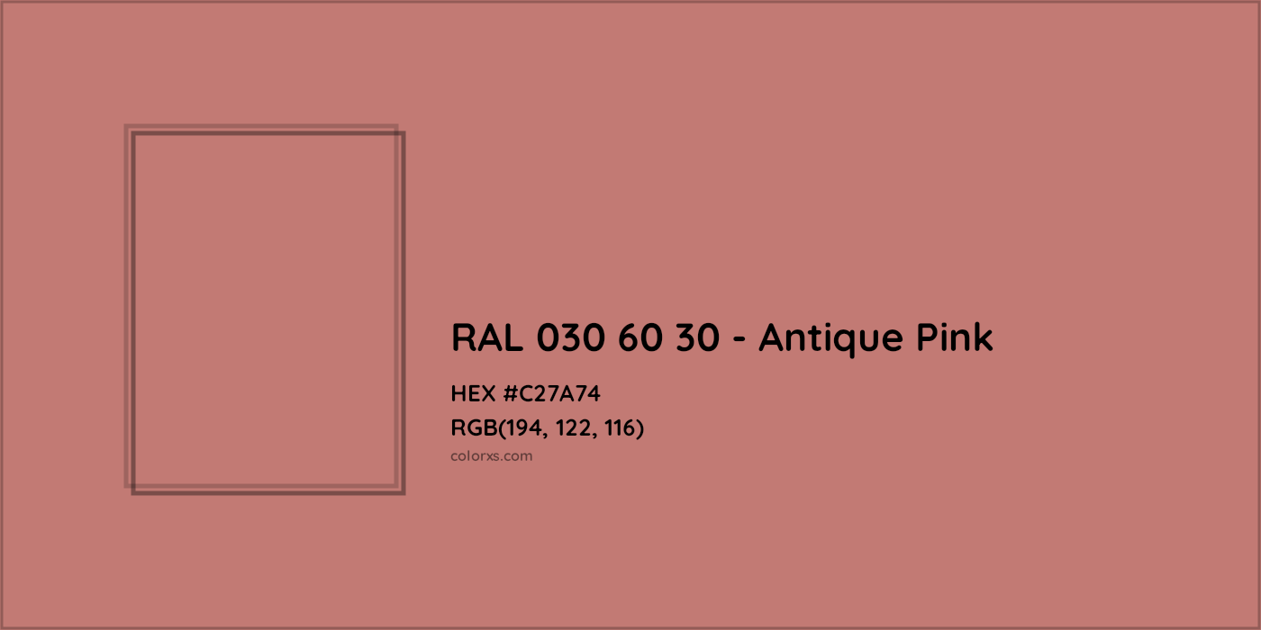 HEX #C27A74 RAL 030 60 30 - Antique Pink CMS RAL Design - Color Code