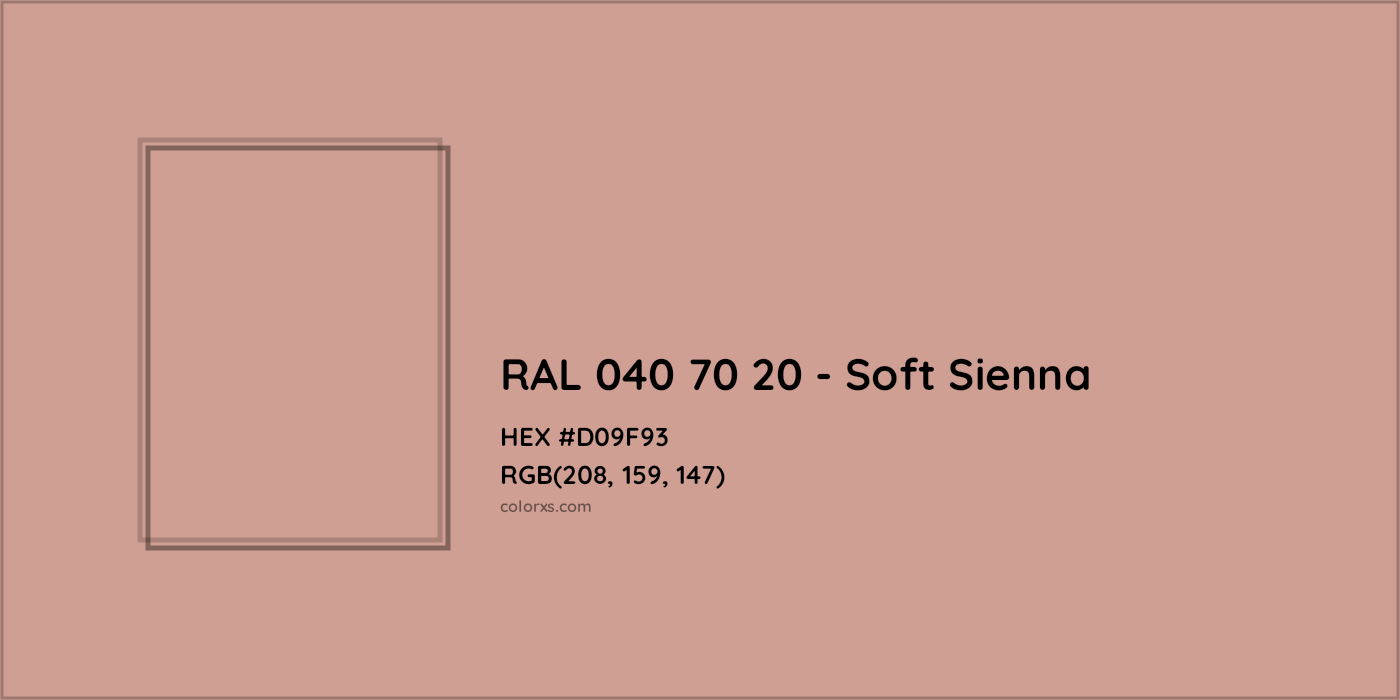 HEX #D09F93 RAL 040 70 20 - Soft Sienna CMS RAL Design - Color Code