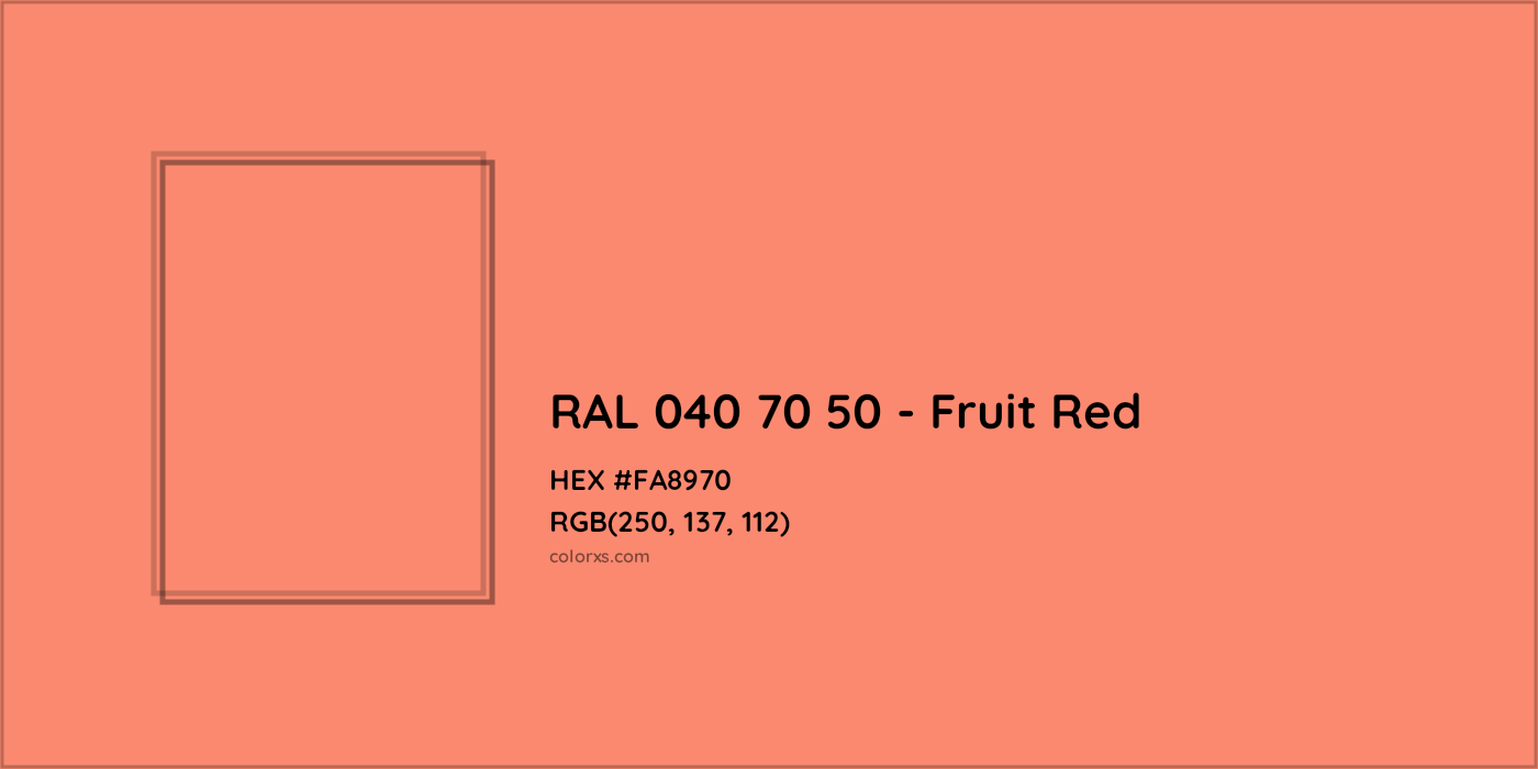 HEX #FA8970 RAL 040 70 50 - Fruit Red CMS RAL Design - Color Code