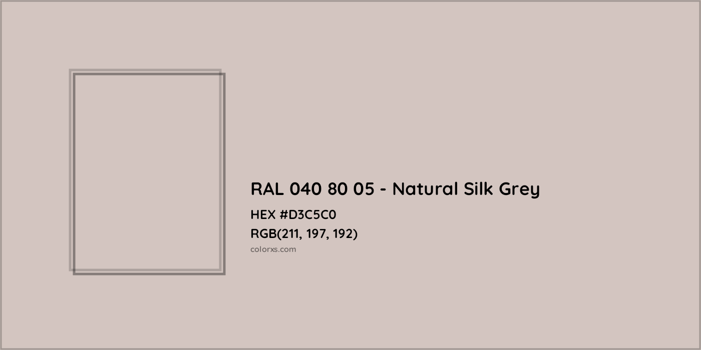 HEX #D3C5C0 RAL 040 80 05 - Natural Silk Grey CMS RAL Design - Color Code