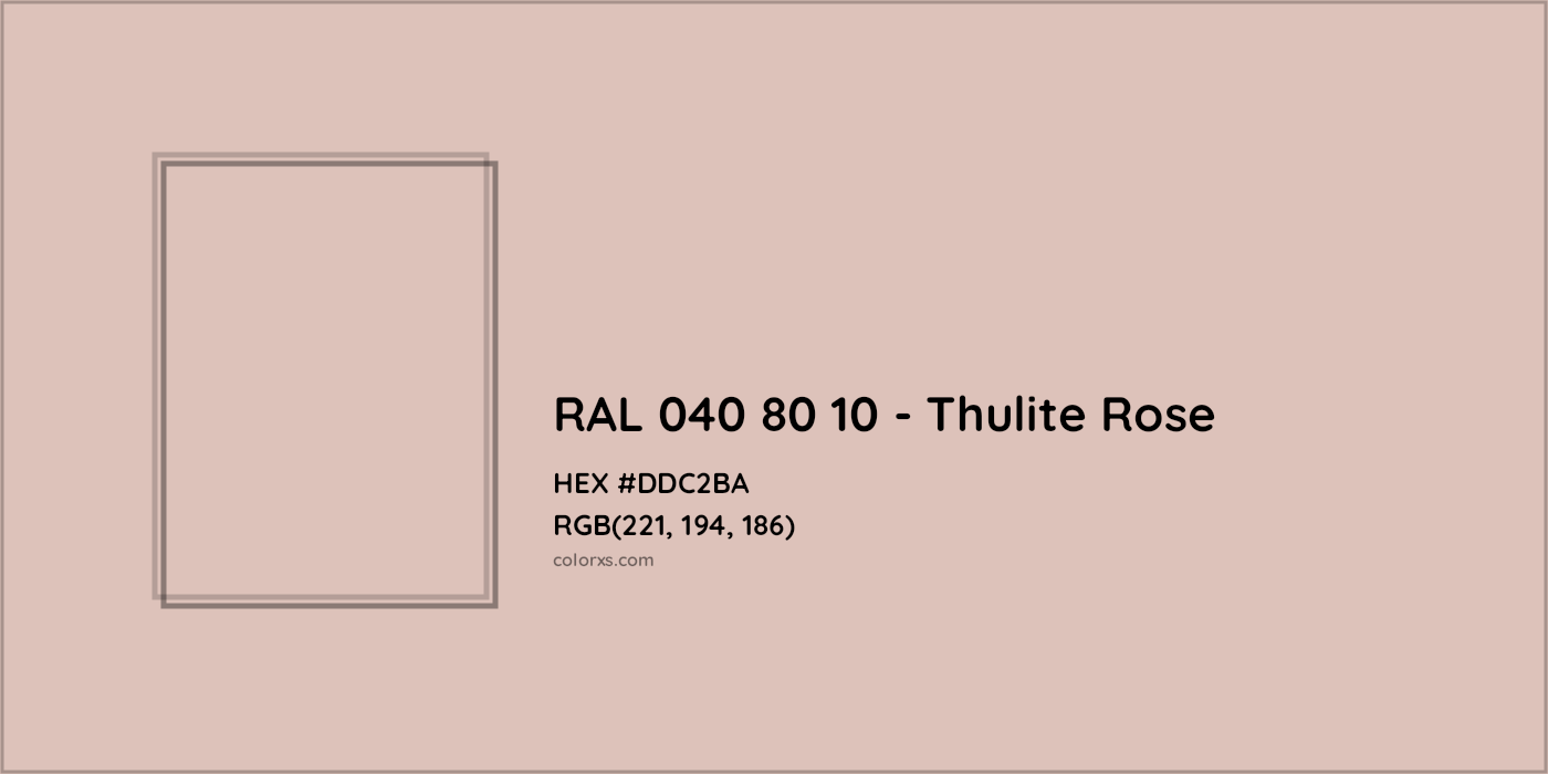 HEX #DDC2BA RAL 040 80 10 - Thulite Rose CMS RAL Design - Color Code