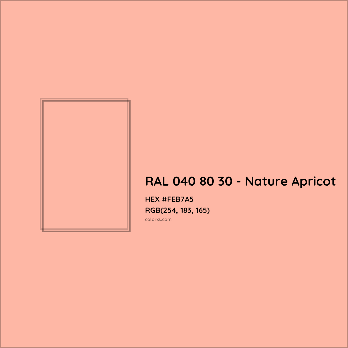 HEX #FEB7A5 RAL 040 80 30 - Nature Apricot CMS RAL Design - Color Code