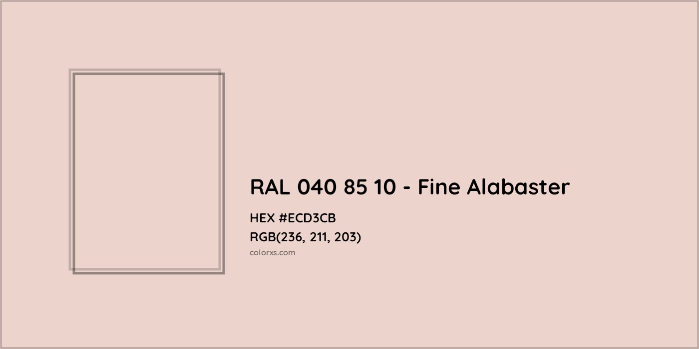 HEX #ECD3CB RAL 040 85 10 - Fine Alabaster CMS RAL Design - Color Code