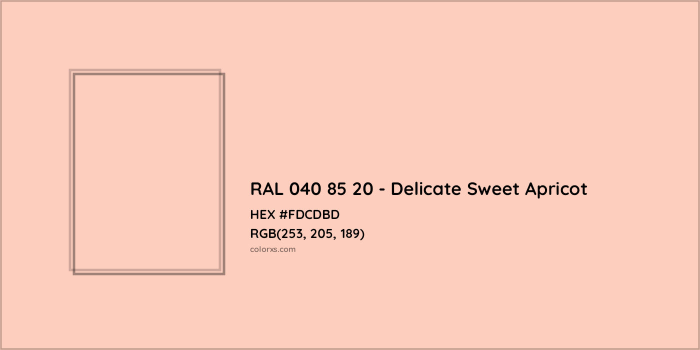 HEX #FDCDBD RAL 040 85 20 - Delicate Sweet Apricot CMS RAL Design - Color Code
