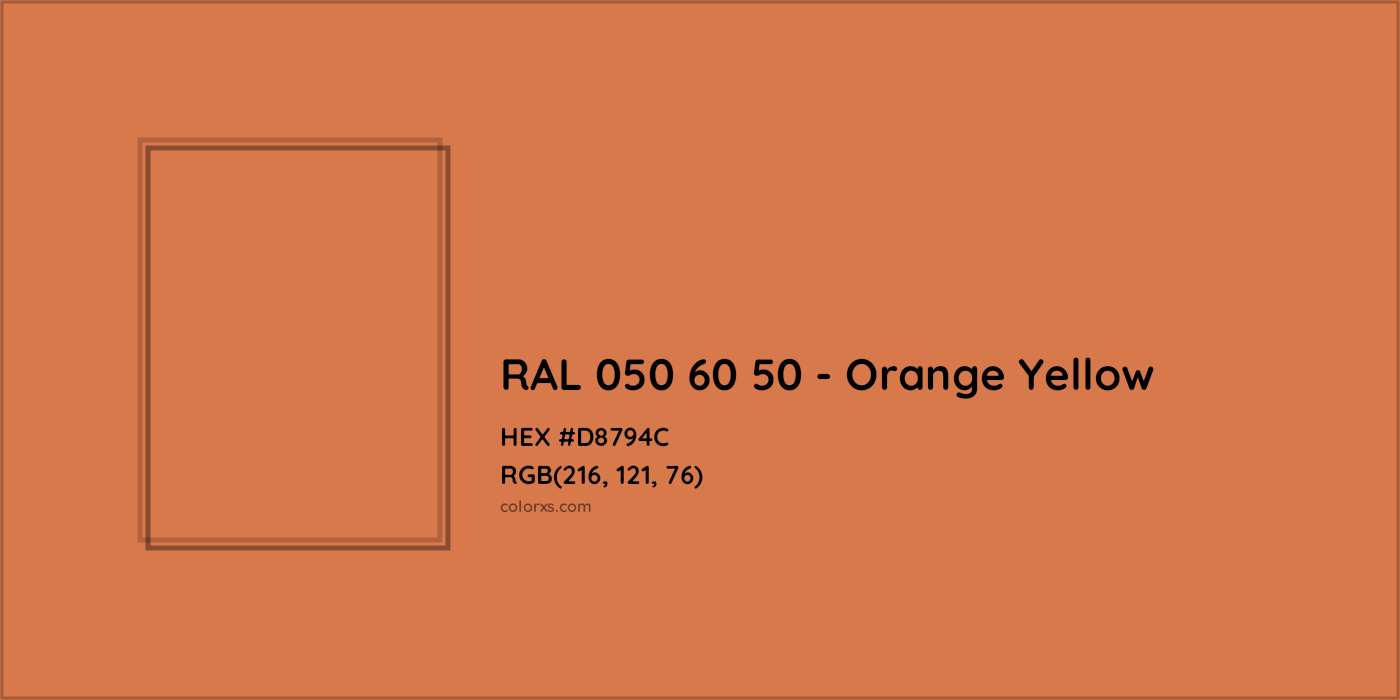 HEX #D8794C RAL 050 60 50 - Orange Yellow CMS RAL Design - Color Code