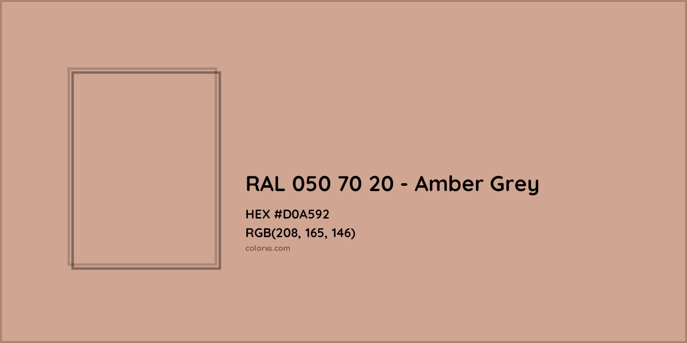 HEX #D0A592 RAL 050 70 20 - Amber Grey CMS RAL Design - Color Code
