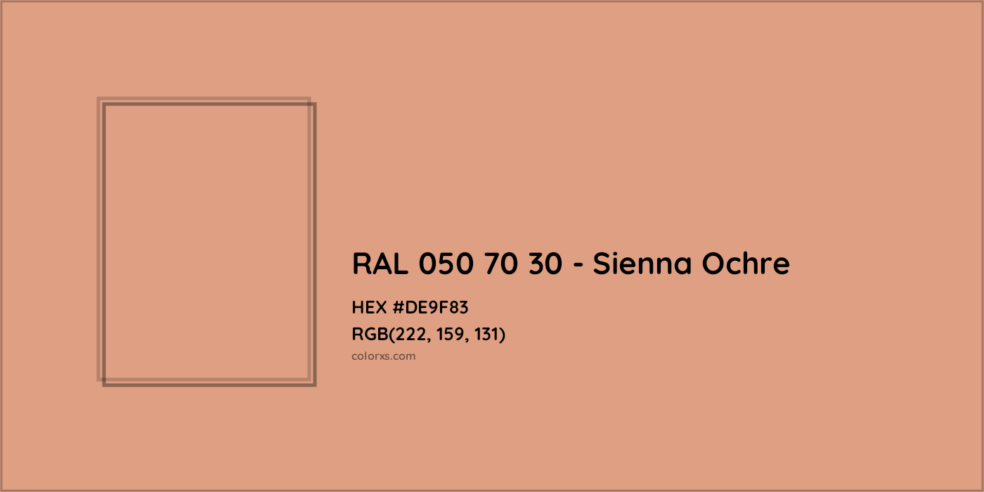 HEX #DE9F83 RAL 050 70 30 - Sienna Ochre CMS RAL Design - Color Code