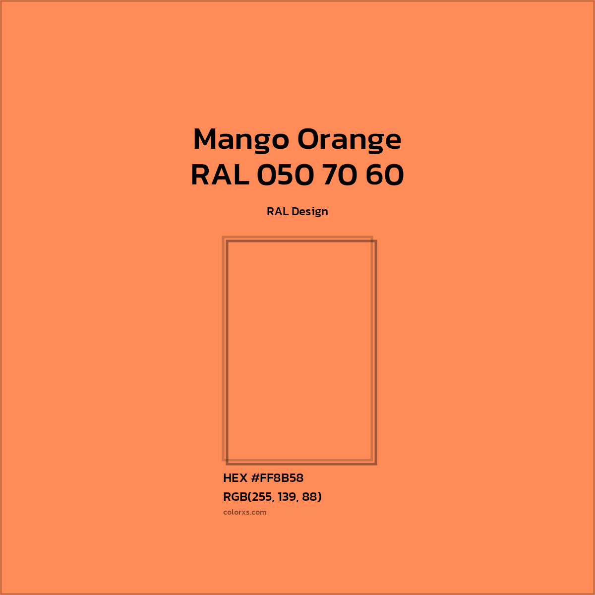 HEX #FF8B58 RAL 050 70 60 - Mango Orange CMS RAL Design - Color Code