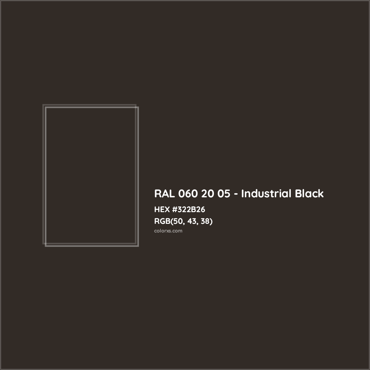 HEX #322B26 RAL 060 20 05 - Industrial Black CMS RAL Design - Color Code