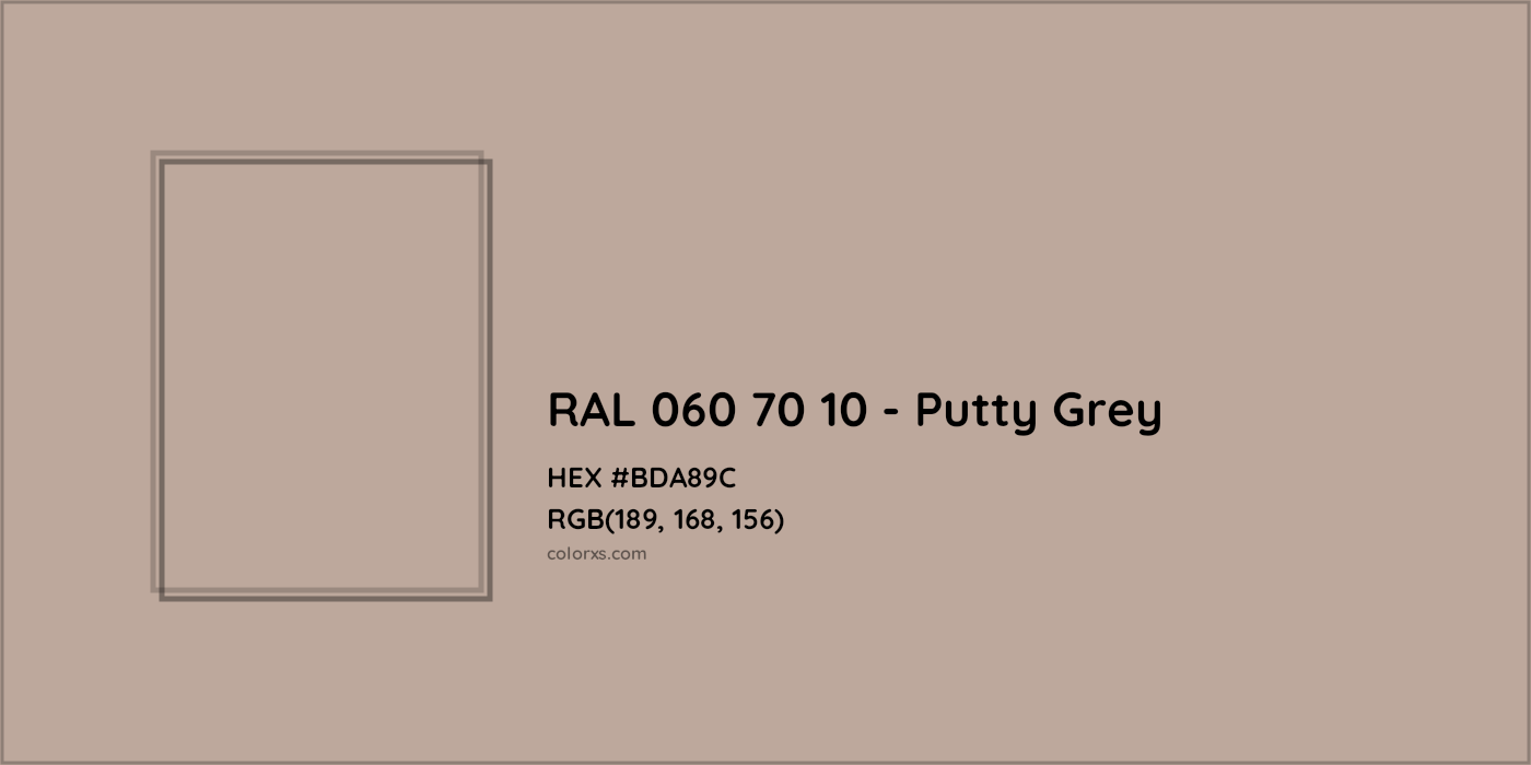 HEX #BDA89C RAL 060 70 10 - Putty Grey CMS RAL Design - Color Code