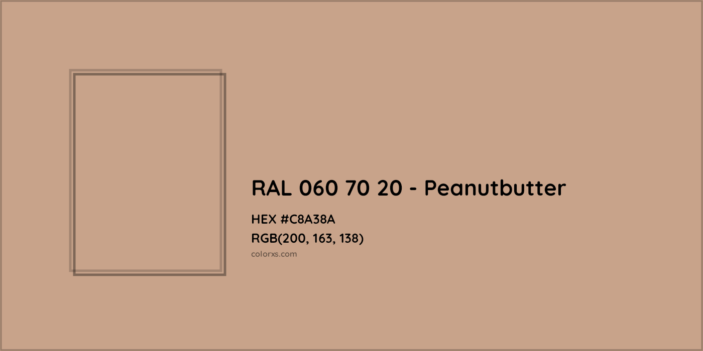 HEX #C8A38A RAL 060 70 20 - Peanutbutter CMS RAL Design - Color Code