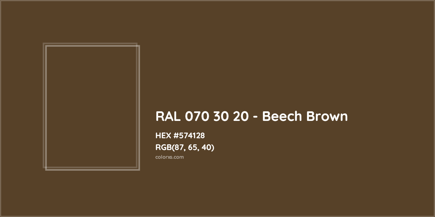HEX #574128 RAL 070 30 20 - Beech Brown CMS RAL Design - Color Code