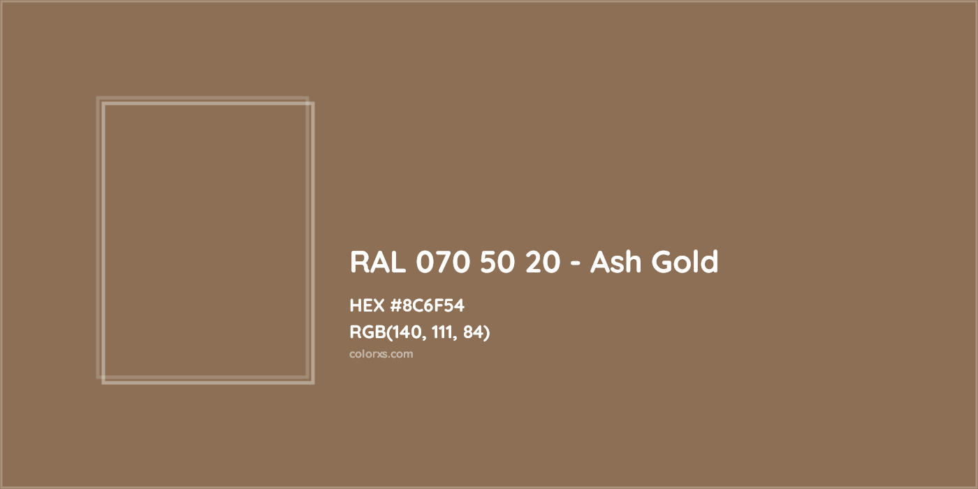 HEX #8C6F54 RAL 070 50 20 - Ash Gold CMS RAL Design - Color Code