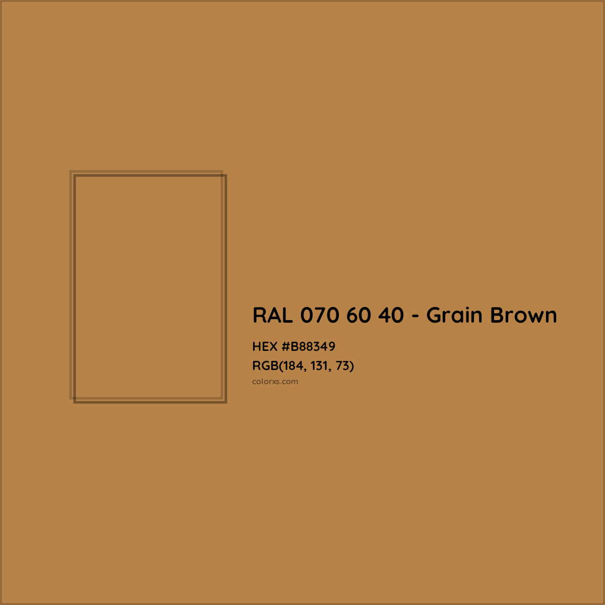 HEX #B88349 RAL 070 60 40 - Grain Brown CMS RAL Design - Color Code