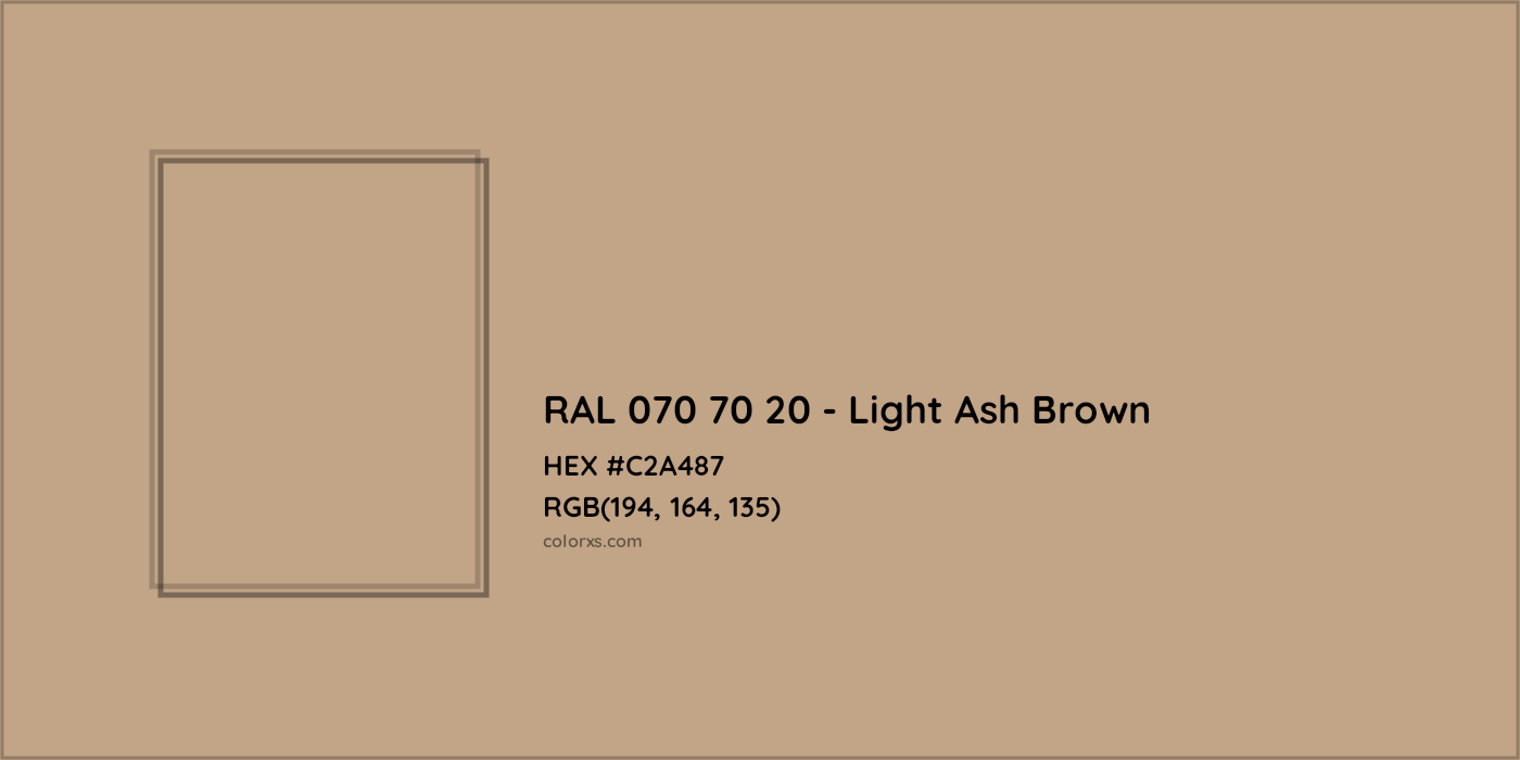 HEX #C2A487 RAL 070 70 20 - Light Ash Brown CMS RAL Design - Color Code