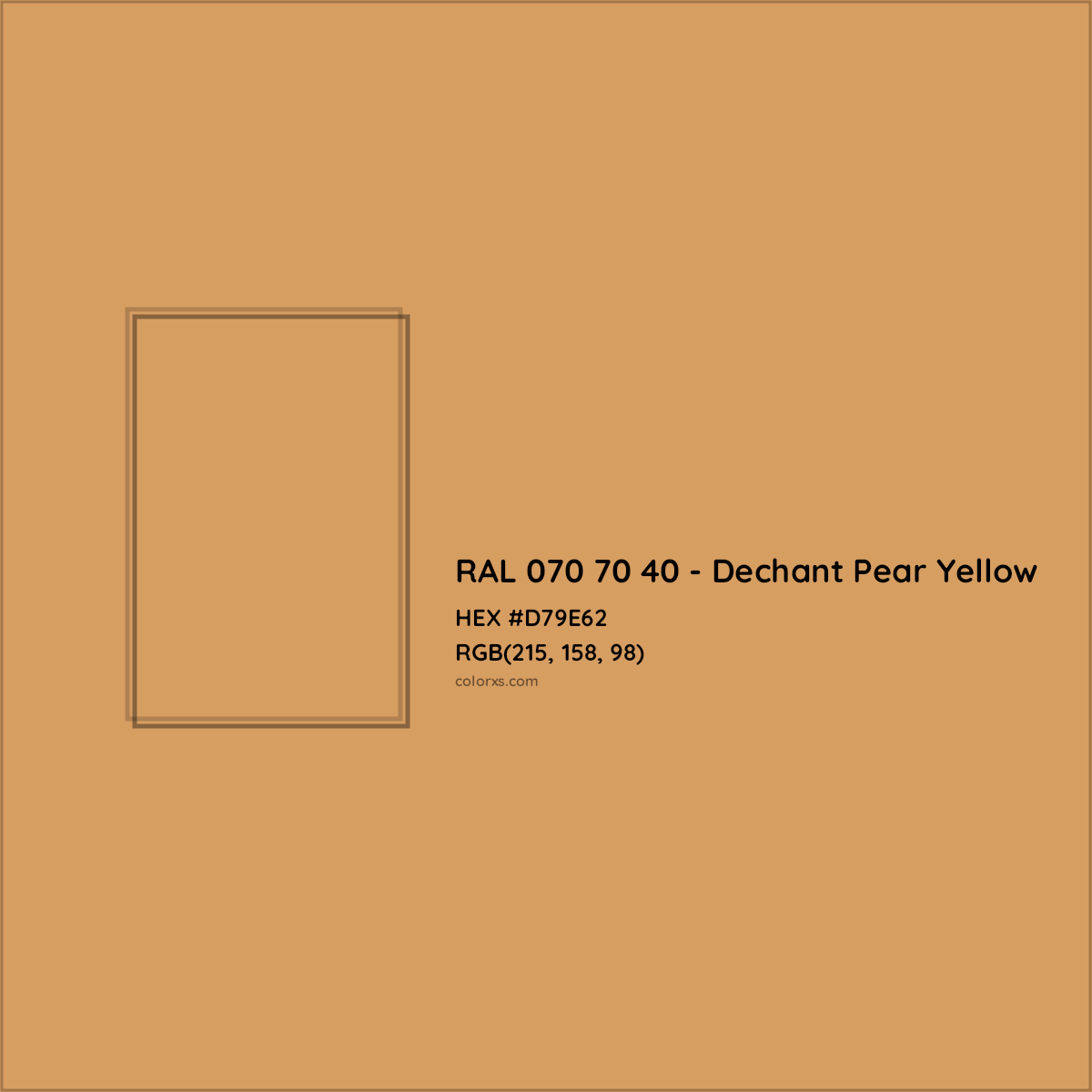 HEX #D79E62 RAL 070 70 40 - Dechant Pear Yellow CMS RAL Design - Color Code