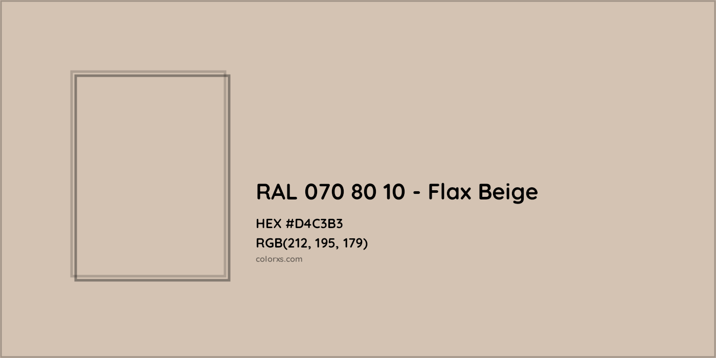HEX #D4C3B3 RAL 070 80 10 - Flax Beige CMS RAL Design - Color Code